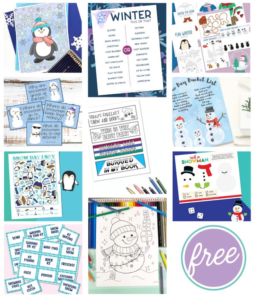 totally free snow day printables - everyday party magazine
